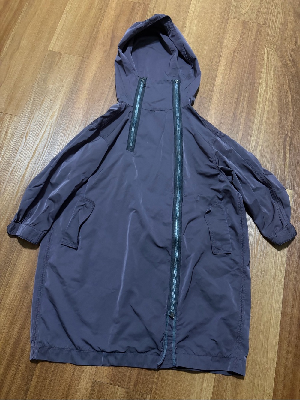Jet Set Hooded Zip-Front Jacket in Dusty Purple, Cotton, Size Zero / XS Milano
